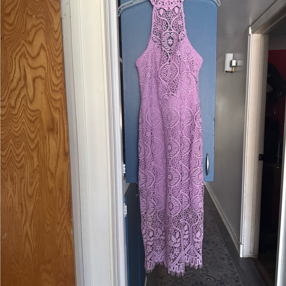 Elegant Lavender Lace Dress